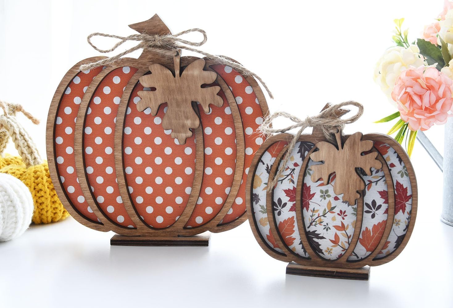 Amazon.com: Pumpkin Decor Fall Decor Fall Table Decor Fall Tiered Tray ...