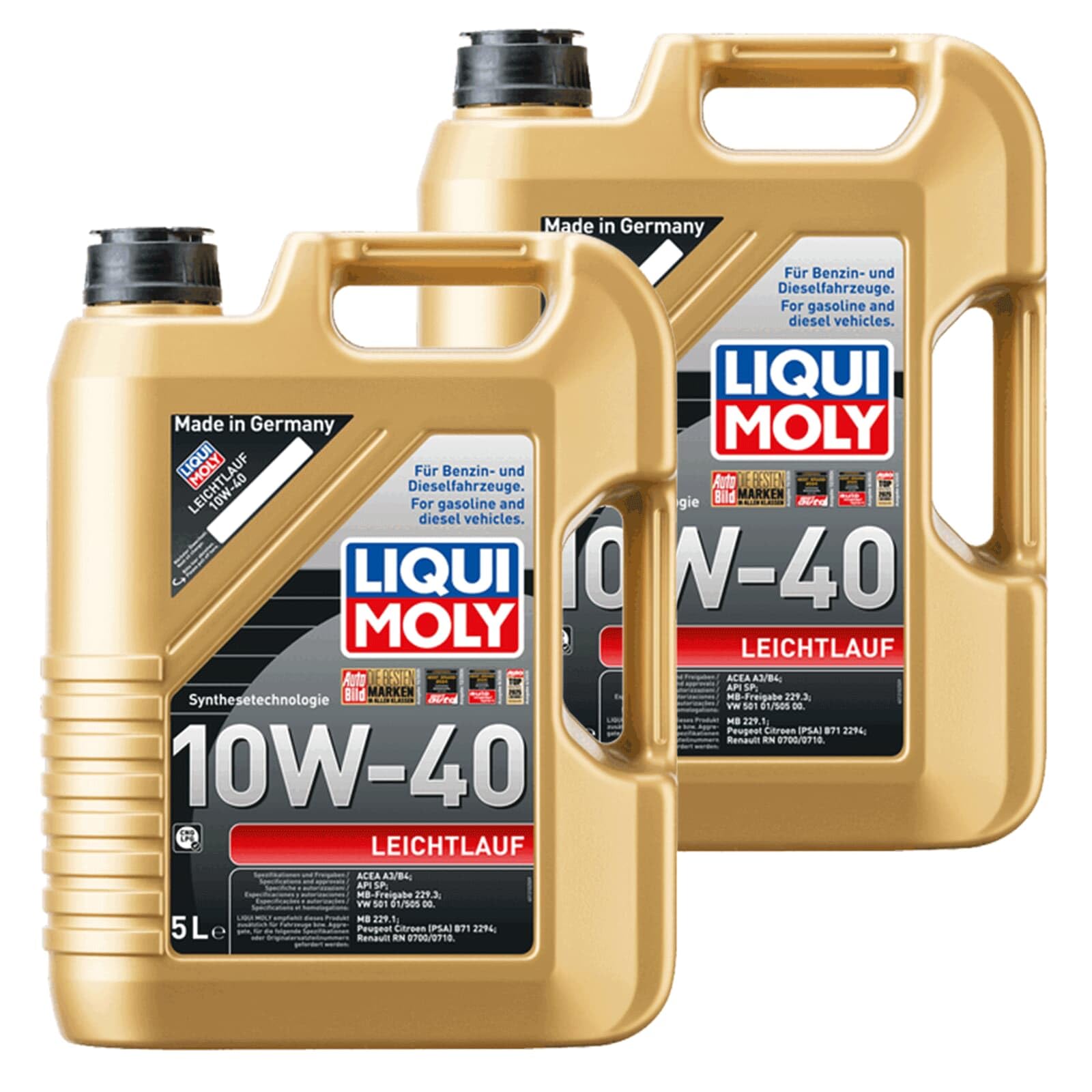 Liqui Moly 2x 1310 Motoröl (10 L) | 1310, Leichtlauf 10W-40