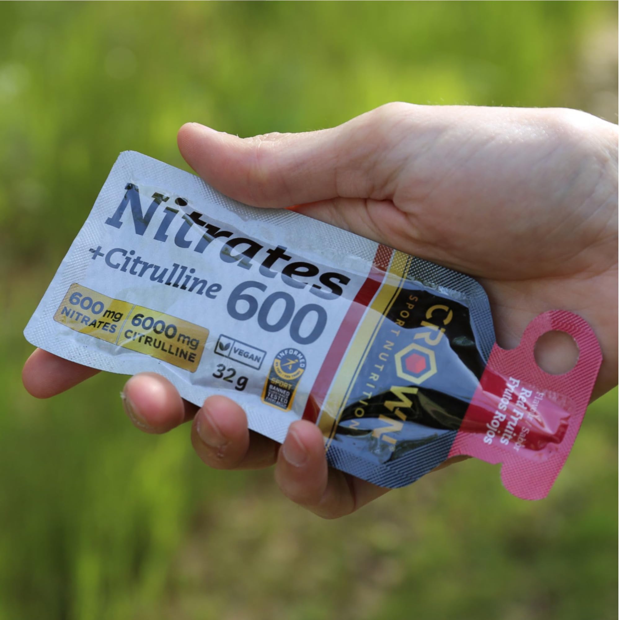 Crown Sport Nutrition Nitrates 600 + Citrulline | L Citrulina Malato 6000 mg | Gel Shot Caja 10 x 32 ml | Precursor Oxido Nítrico | Gel Vegano | Certificado antidoping Informed-Sport