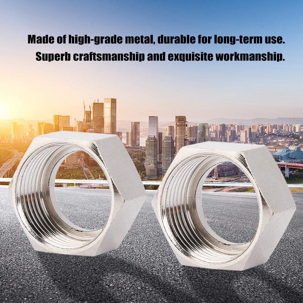 Hilitand Hex Nut, 3/4" 2Pcs/4Pcs Hex Nut Stainless Steel Or Copper Plating Steel Hex Nut For Water Heater Corrugated Hose Gas Pipe Tube(4Pcs Copper Plating)