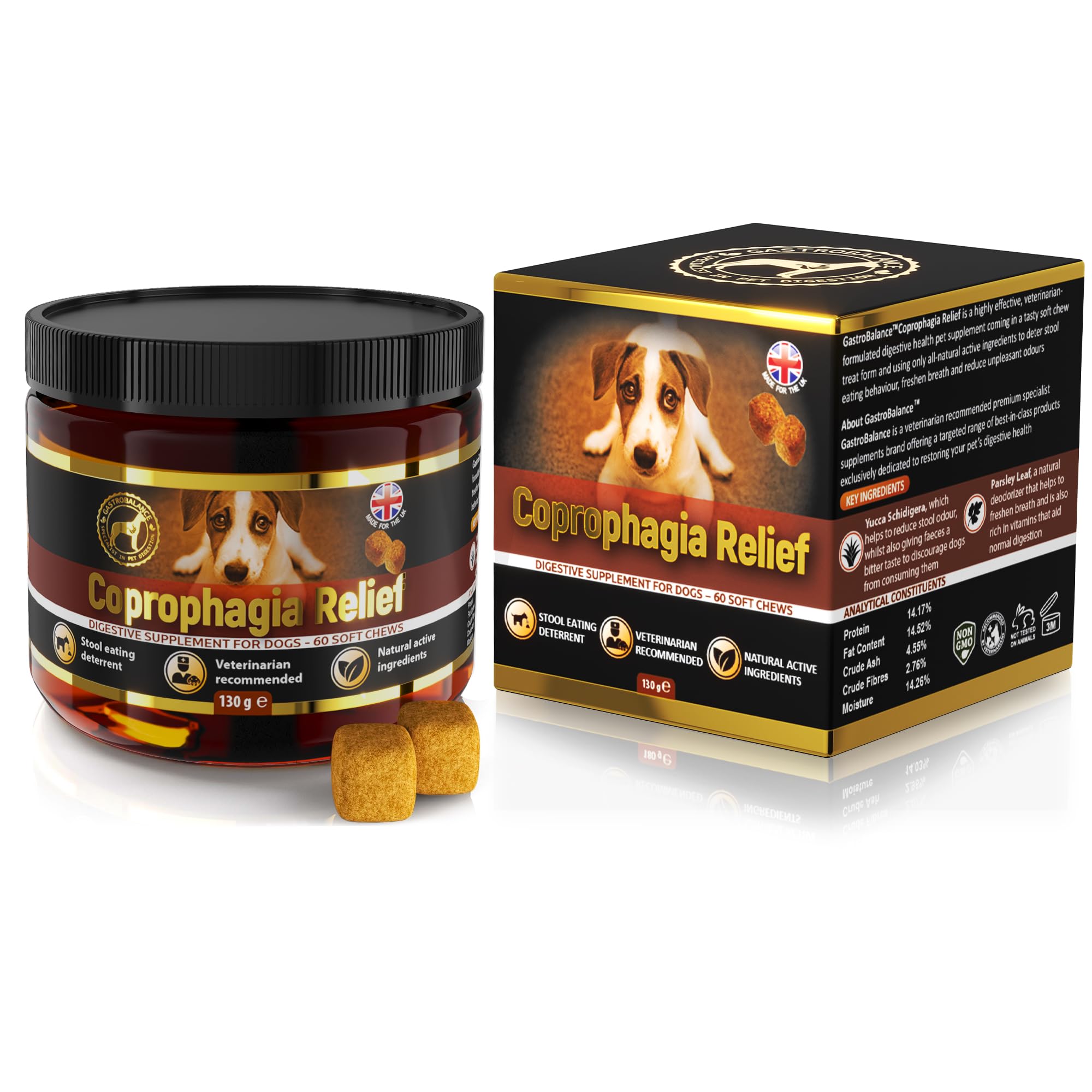 dog coprophagia relief – 100% natural ingredients coprophagia deterrent for dogs – 60 coprophagia soft chews to stop stool eating (Chicken)