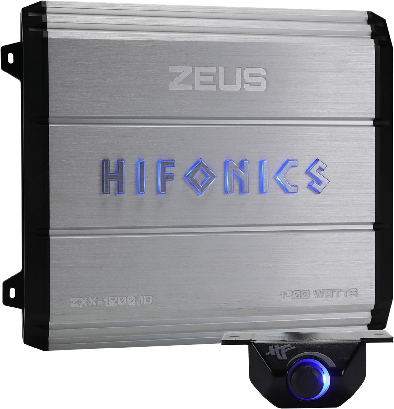 Zeus ZXX 1200 Watt Max Class D Monoblock Car Audio Amplifier Amp with Bass Knob and Remote, Variable Crossovers, ZXX-1200.1D, Silver
