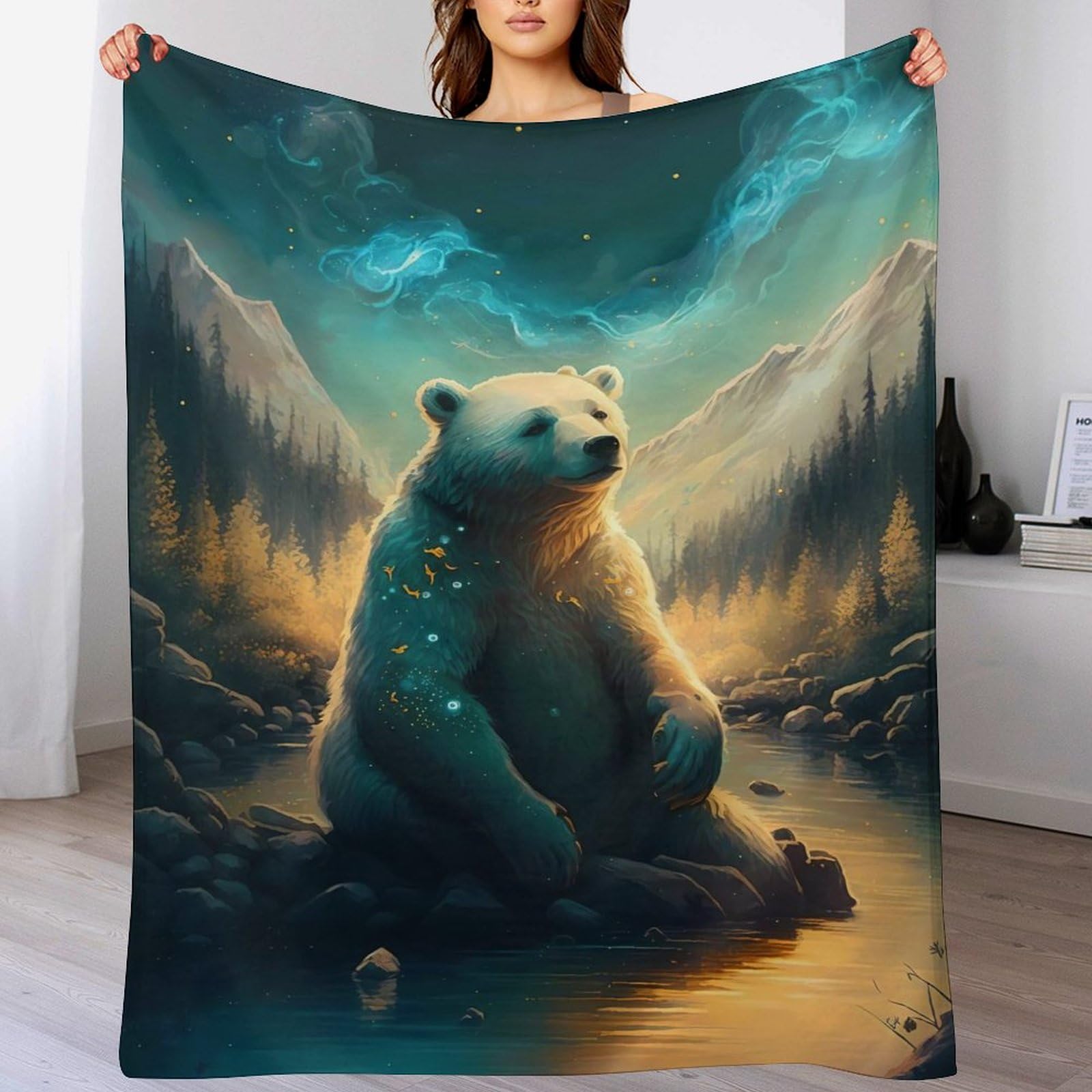 Couverture en Flanelle Ours pour des Soirées Cocooning Chaleureuses sur le Canapé-Lit