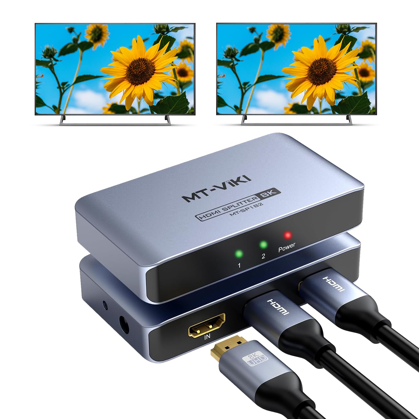 Amazon.com: MT-VIKI 4K@120Hz HDMI Splitter 1 in 2 Out Aluminum