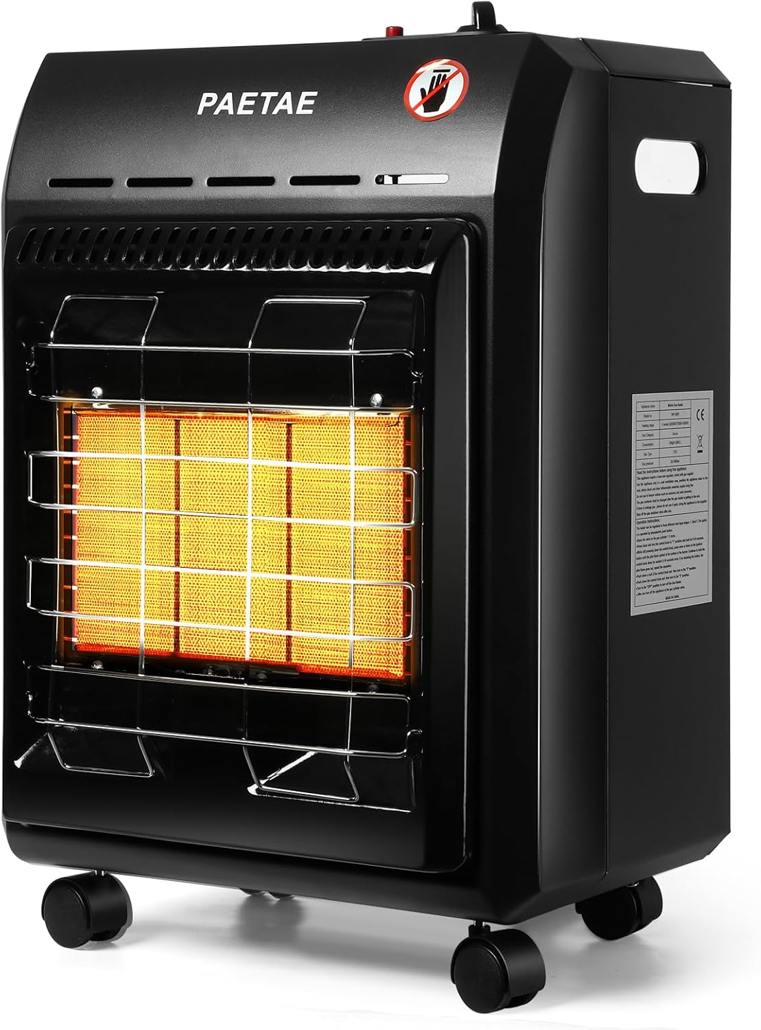 Propane Patio Heater, Portable LP 18000BTU Gas Radiant Heater, Outdoor