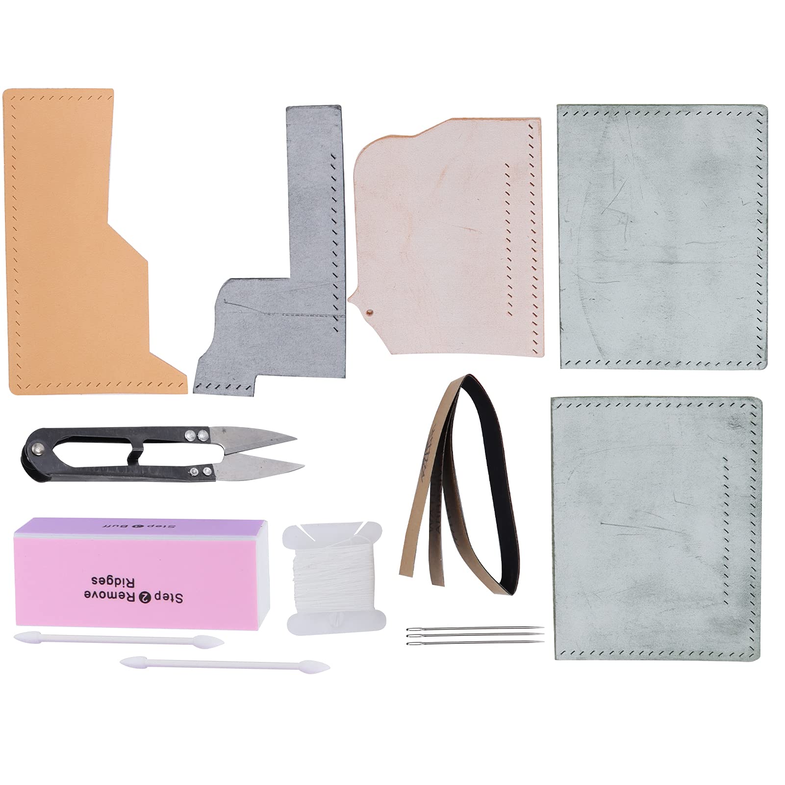 Kit de bolsa semiacabada de cuero con forma de oso de manualidades DIY color original