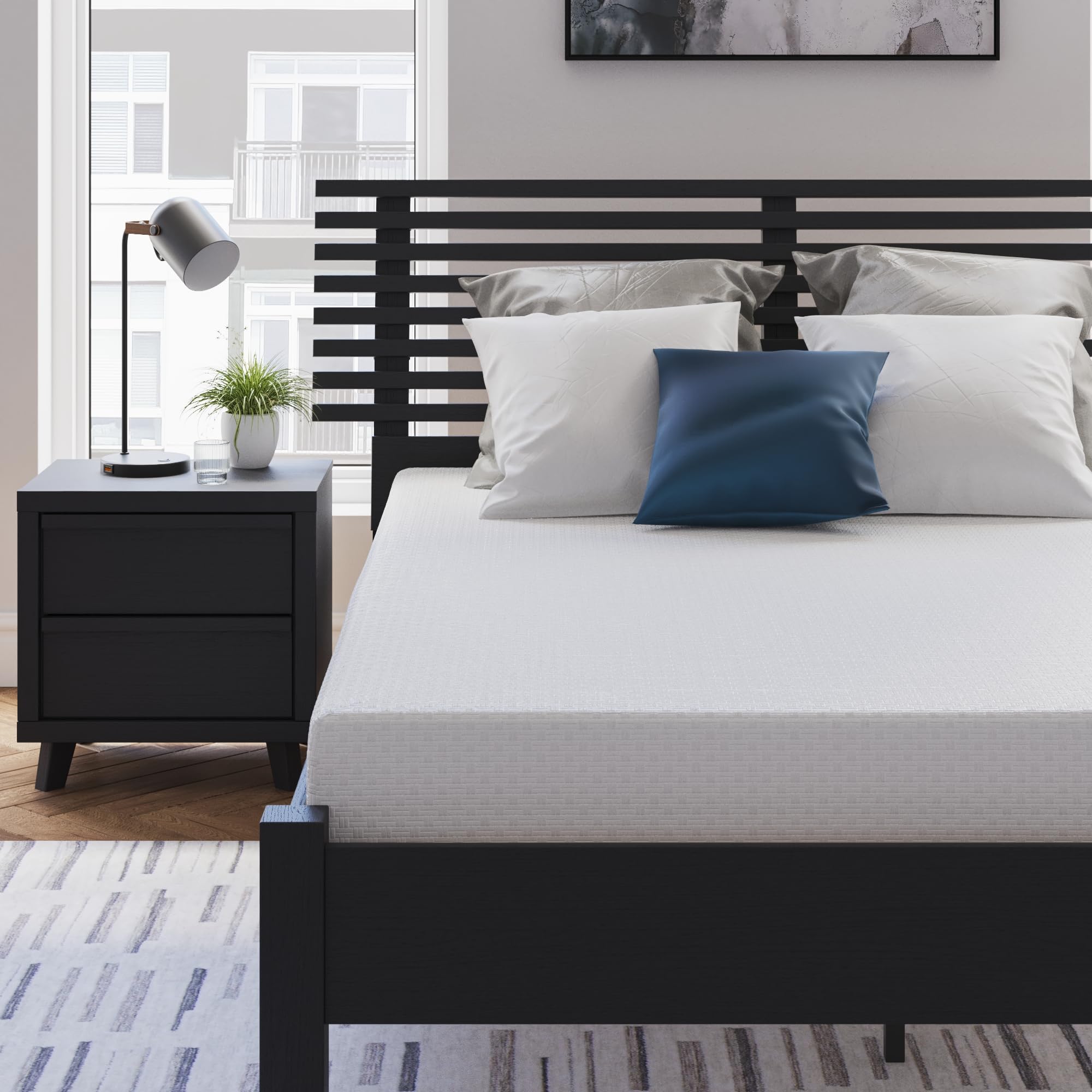 Signature Design by AshleyFull Size 8 Inch Medium Firm Charcoal Gel & Green Tea Infused Memory Foam Mattress