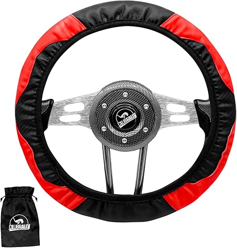 Funda universal para volante de carrito de golf, funda de cuero antideslizante de 15 pulgadas para auto club, Yahama, EZGO (negro)