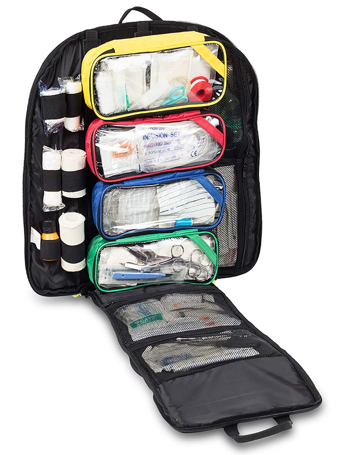 ELITE BAGS - QUICK ACCESS Notfallrucksack | rot | kompakt | hohe Funktionalität | für die Notfallversorgung | Schnellöffnungs-System | Hüfttasche als Extra dabei | Hauptfach mit Einhandöffnung | inkl. Modultaschen und Hüfttasche | kompakt