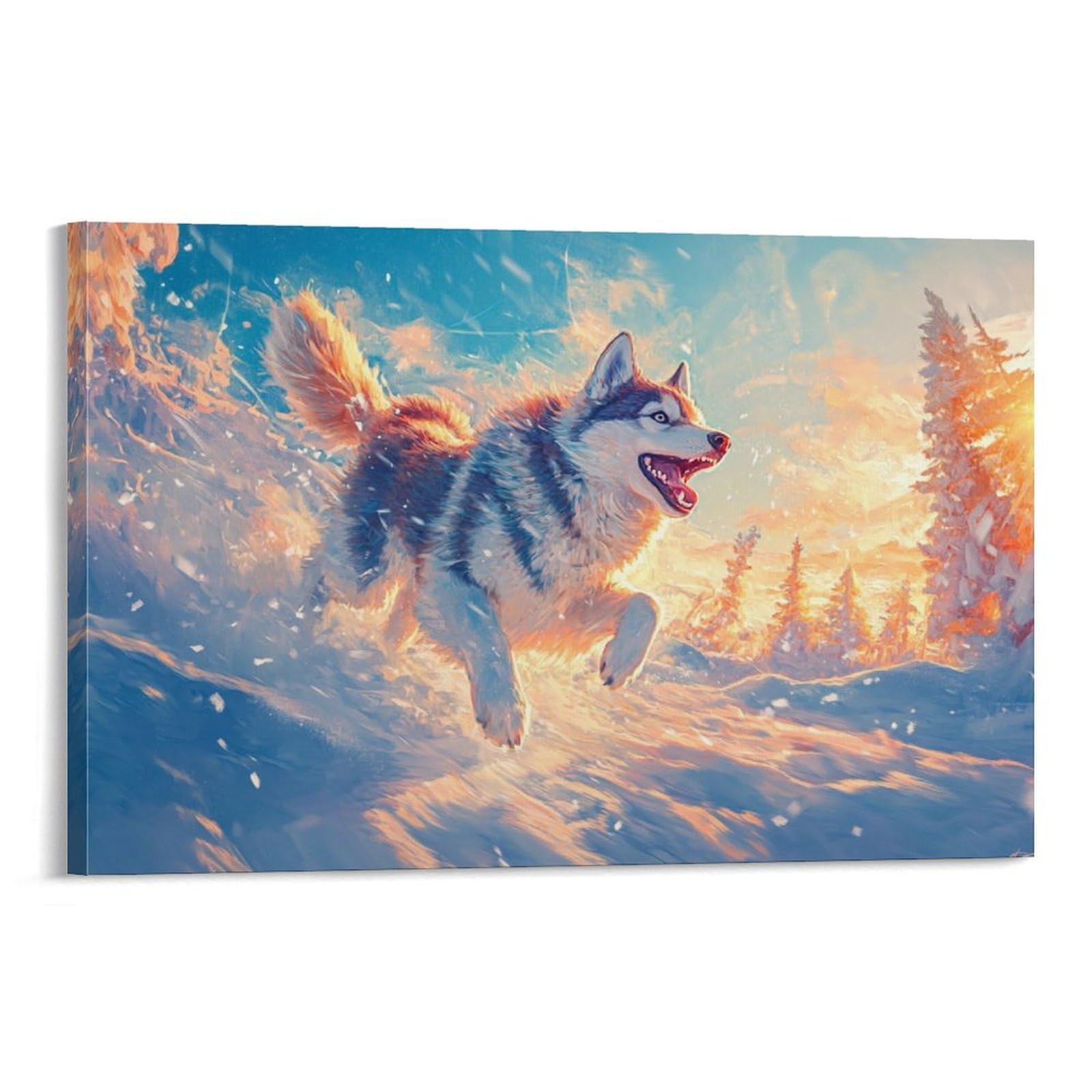 tanpiaoliang Siberian Husky Poster Artwork Canvas Prints Picture Modern Wall Art Picture Wall Hanging for Bathroom Wall Decor 20x30inch(50x75cm)