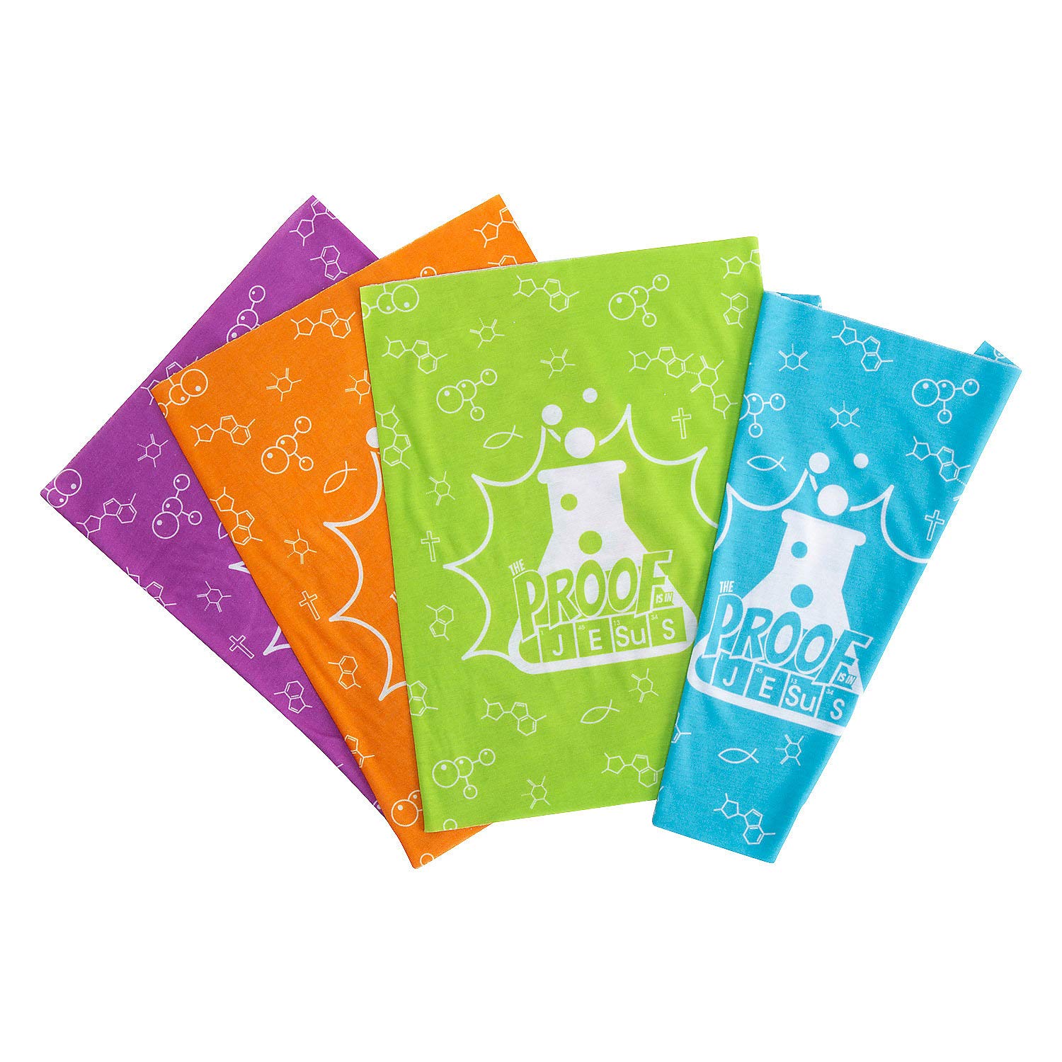 Fun Express Science Tube Bandanas - Fun & Colorful Apparel Accessories for VBS Vacation Bible School & Educational Activities - Perfect for Kids Events Celebrations & Science-Themed Decor - 12 Pieces