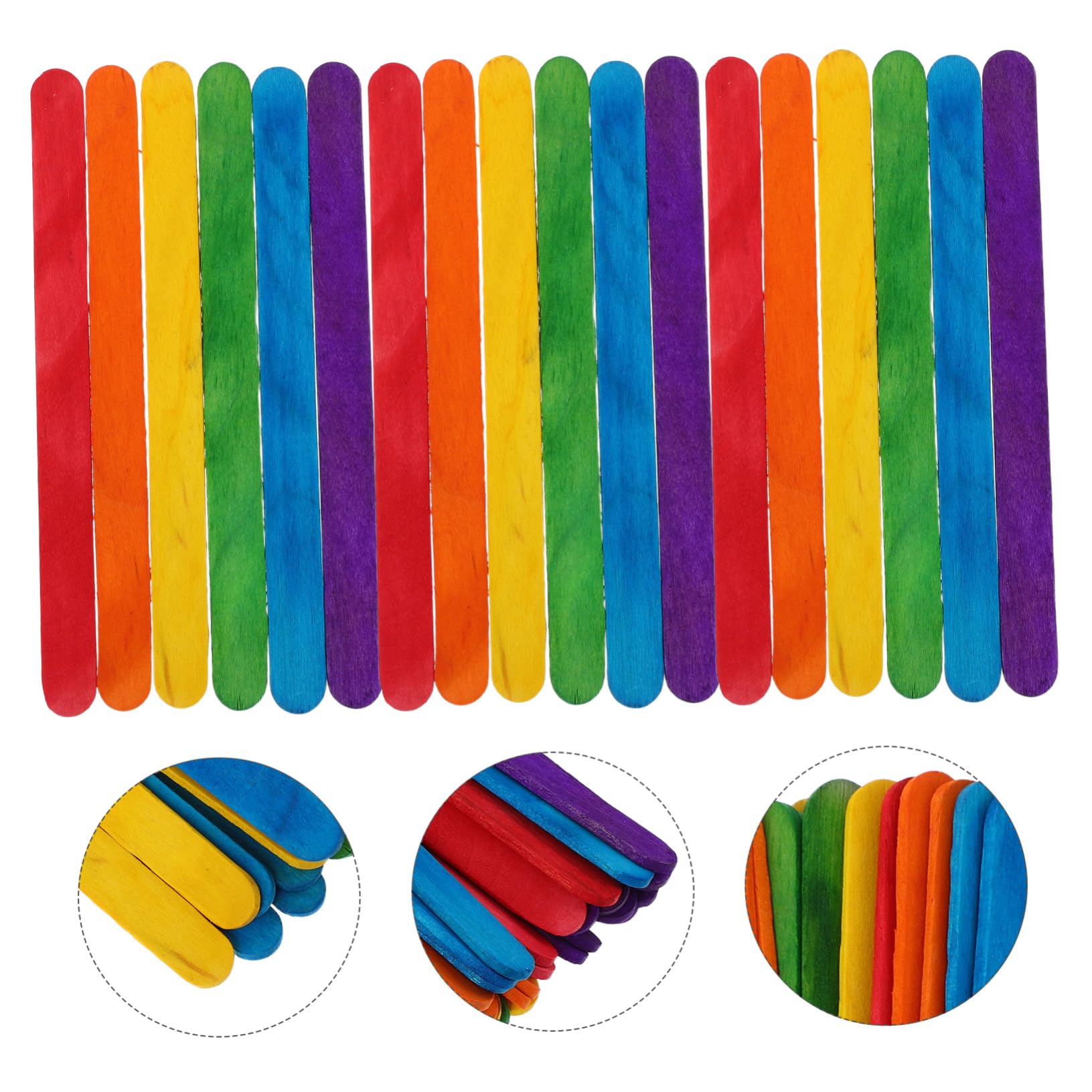 UKCOCO 500piezas Palitos De Helado De Madera Palitos De Colores Para Manualidades Por Paquete Para Proyectos De Arte y Manualidades Escuela o Casa