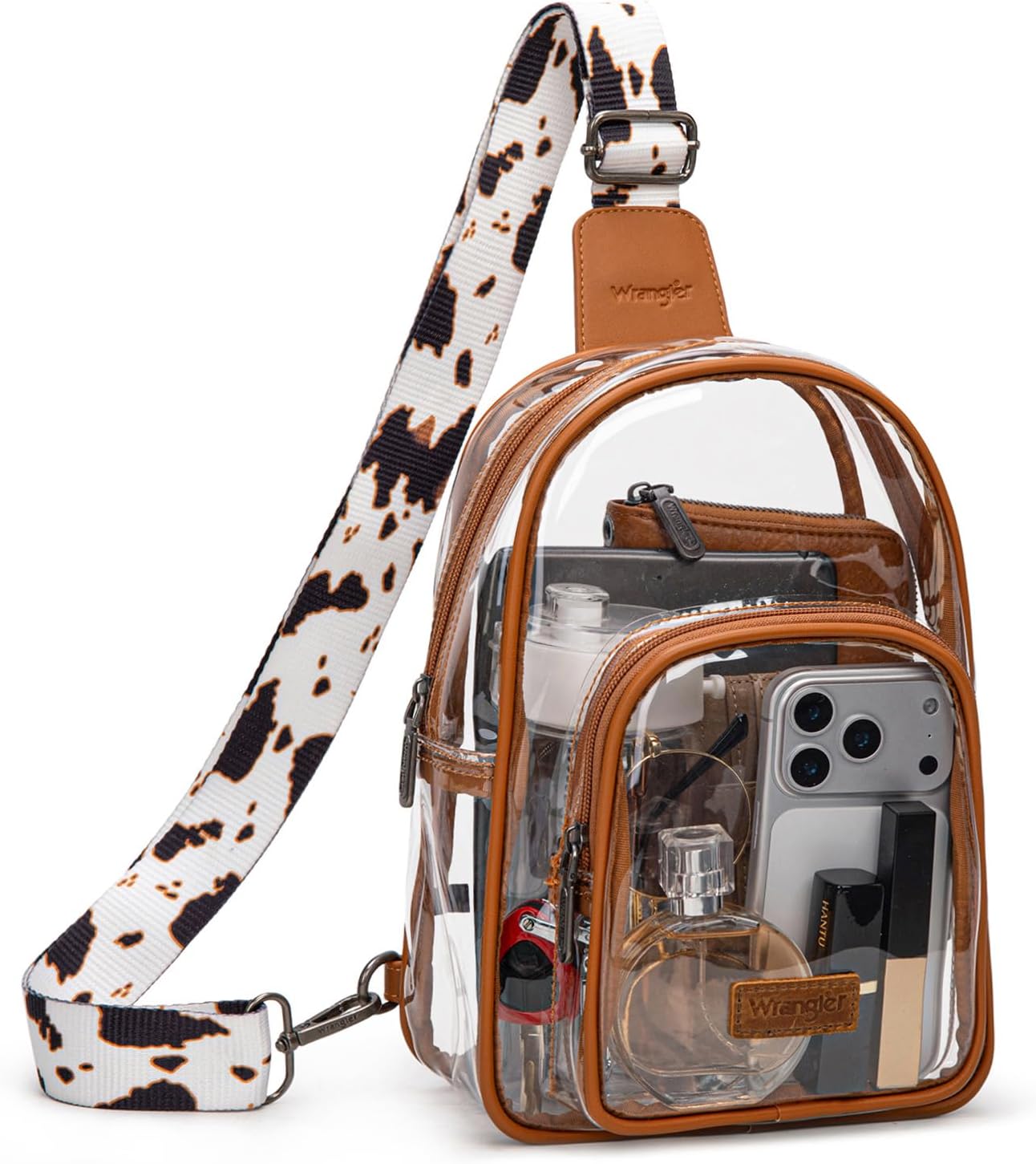 Wrangler Crossbody Clear Sling Bags for Women Stadium Approved Cross Body Purse for Sports Events Concerts
