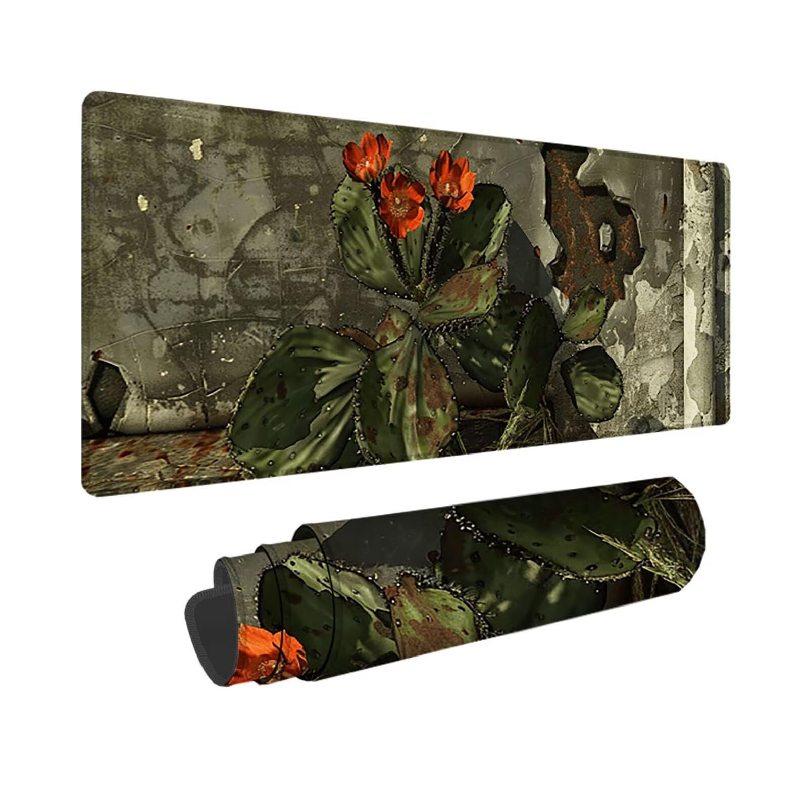 Podkładka pod mysz dla graczy 1200 x 600 x 3 mm, duża szara podkładka pod mysz, podkładka pod mysz kwiatową, wodoodporna i antypoślizgowa, wielofunkcyjna duża podkładka pod klawiaturę i mysz