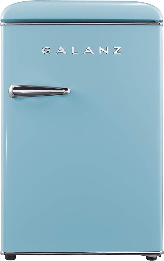 Galanz GLR25MBER10 Retro Compact Refrigerator, Mini Fridge