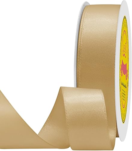 Miniatura 914 de Cinta de satén verde esmeralda de doble cara de 1-1/2 pulgadas x 50 yardas, cinta de poliéster verde esmeralda para envolver regalos, muy adecuada