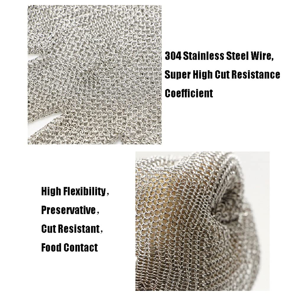Guantes de trabajo Guantes Anticortes Grado Alimenticio Cocina Carnicero Procesamiento De Carne Guantes Resistentes A Cortes, Protección De Nivel 5 Seguridad (Size : 1 Piece/S)