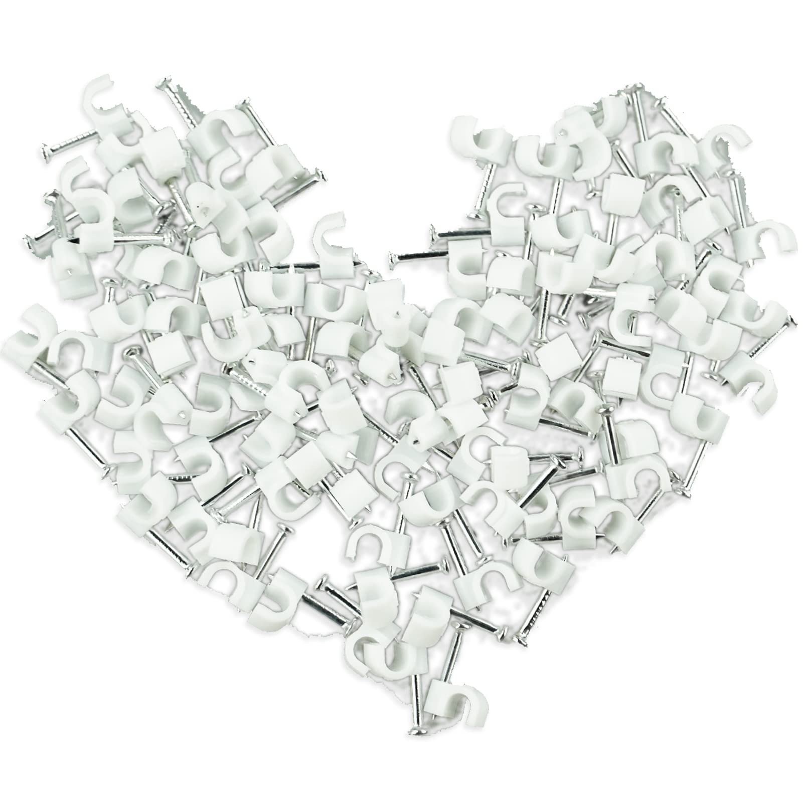 4mm Round Cable Clips,100pcs white cable clips,Assortment Cable Holder Management Wire Tidy Clips