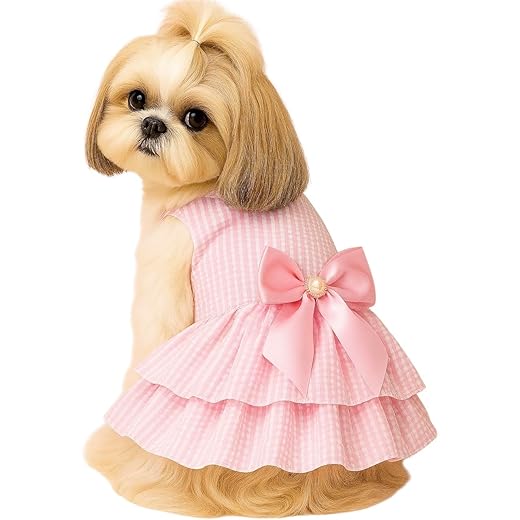 KUTKUT Dog Dress Tutu Skirt Pink L 45Cm