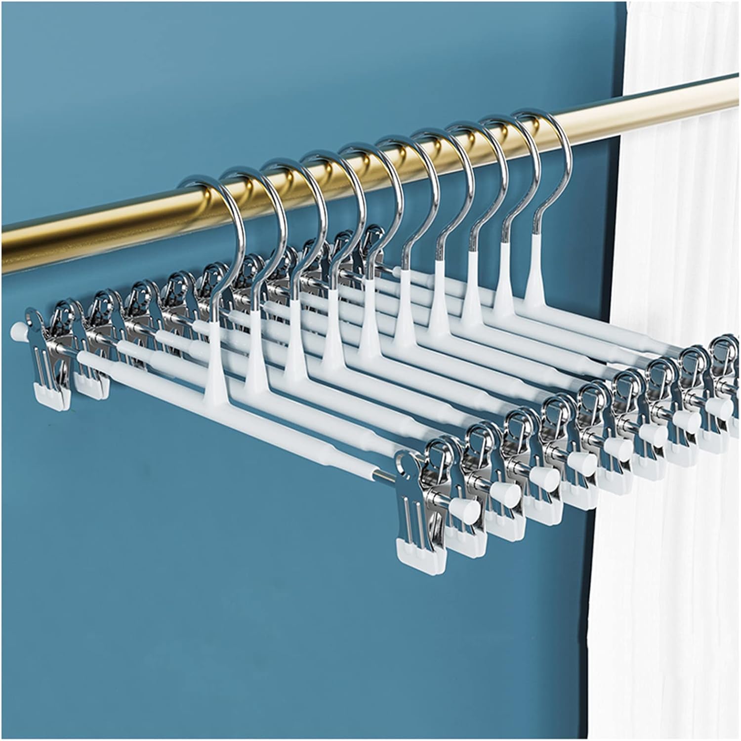 XINGAKA 10 Pack Heavy Duty Pants Skirt Hanger with Clip