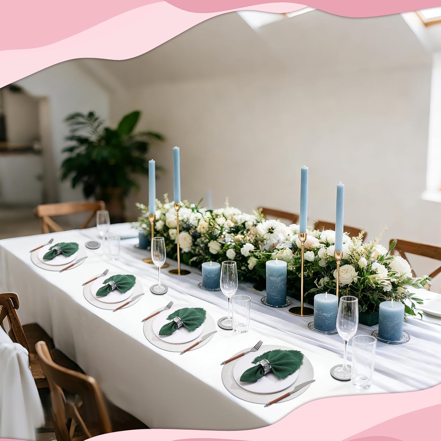 18Pcs Silver Napkin Rings Rhinestone Placemat Glass Mirrored Coaster Set, 6 Sets Circle Placemats Glass Coasters Napkin Holder for Wedding Party Dinner Table Decoration, 13.8x13.8Inch