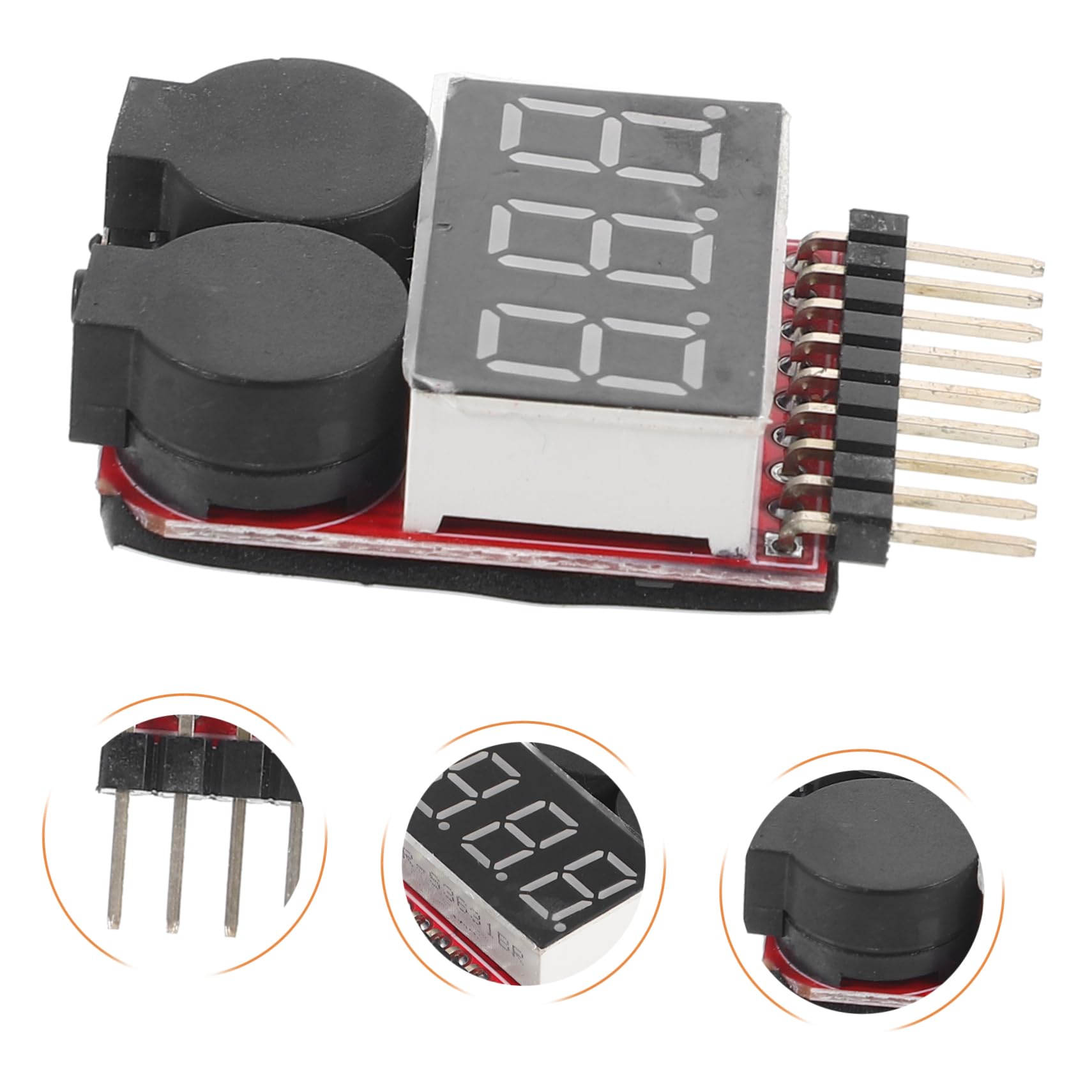 Yardenfun 2pcs Lipo Battery Voltage Checker Low Voltage Monitor Alarm Portable Battery Tester