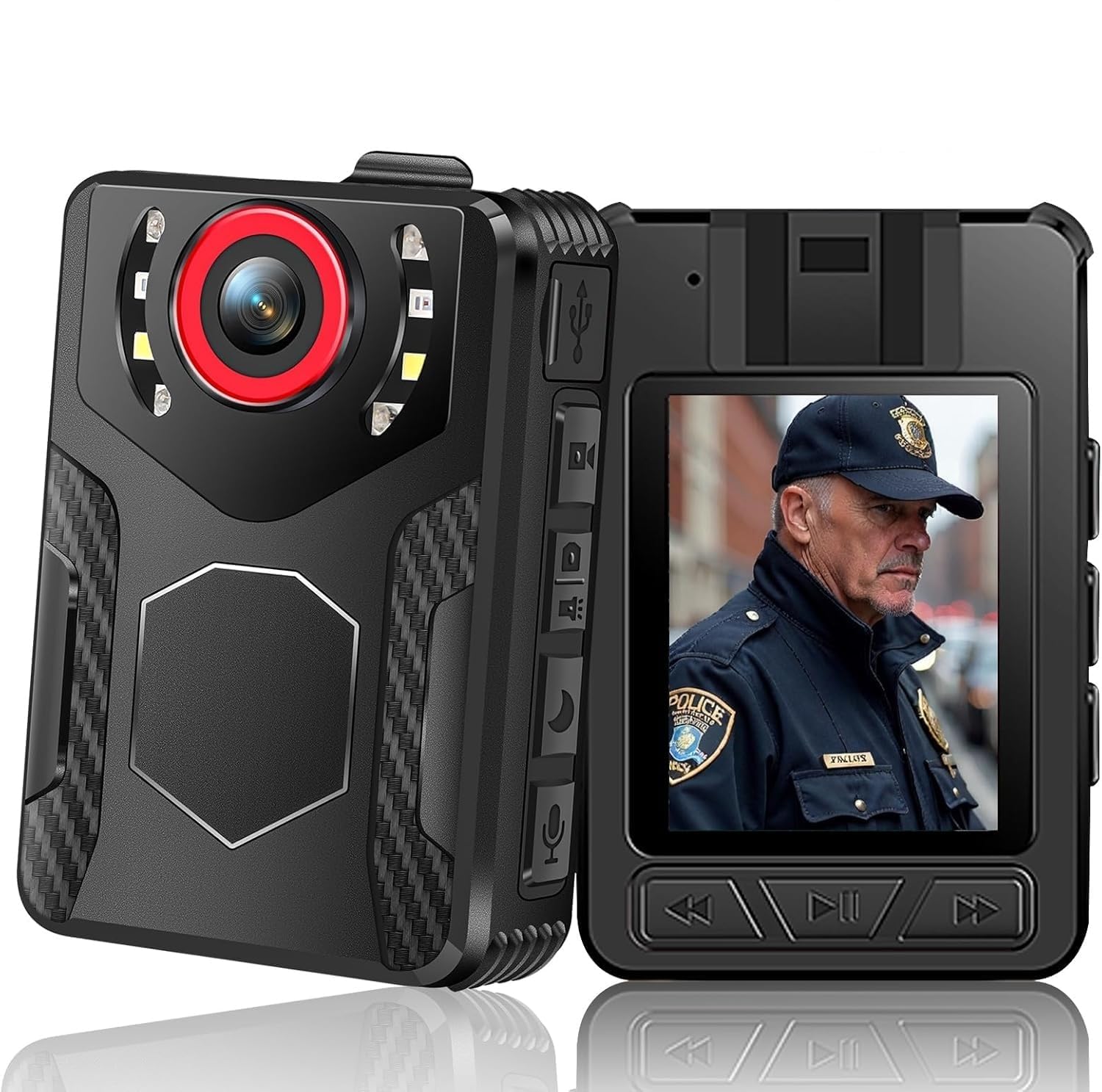 SAFETYNET Body Camera with Audio & Video Recording | 1080p Full HD Wearable Security Cam | 10-Hour Battery | Clip-On Portable Bodycam with 2.0'' Screen | Supports 256GB SD | No WiFi Required.