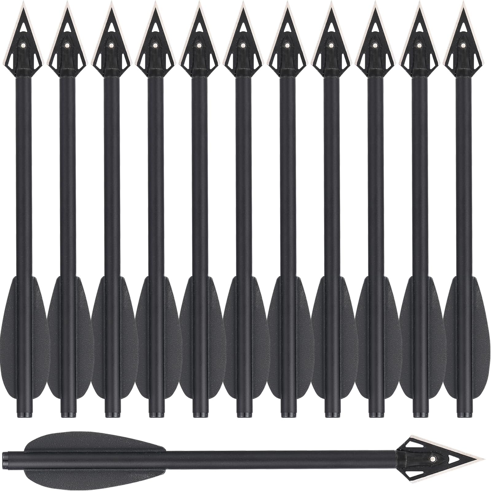 Mini Crossbow Bolts Aluminium Crossbow Arrows 6.3" Sharp Broadhead Tips Hunting Arrows for 50-80lbs Mini Crossbow Archery Pistol-Hunting Shooting Target Practice