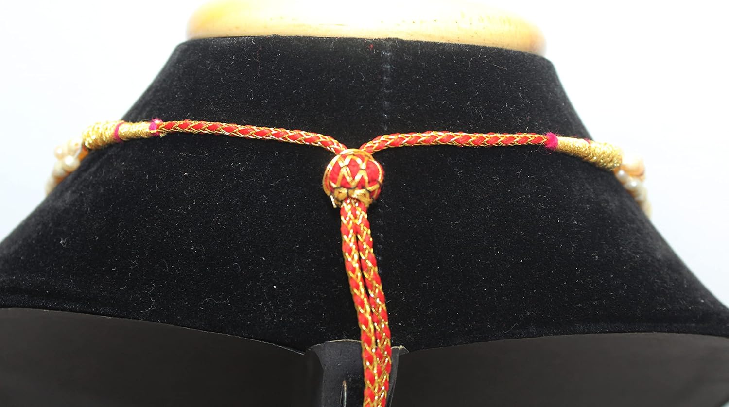 Rajasthan Gems Adjustable Necklace Strand Natural Ruby Manik Bead Gem Stone & Freshwater Pearl Women Gift F653