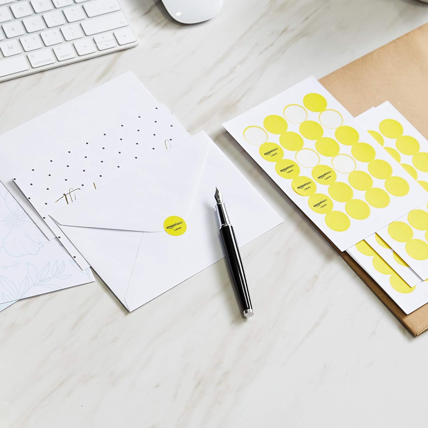  Basics Print/Write Self-Adhesive Removable Labels, 0.75 Inch Diameter, Yellow, 1008-Pack : Office Products