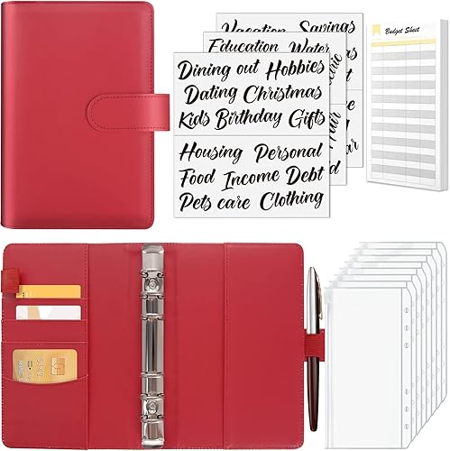 Sooez Carpeta de presupuesto con sobres de efectivo, organizador de dinero para dinero en efectivo con hojas de presupuesto y 39 calcomanĂas, Sooez Carpeta de presupuesto con sobres de efectivo, organizador de dinero para dinero en efectivo con hojas de presupuesto y 39 calcomanĂas,