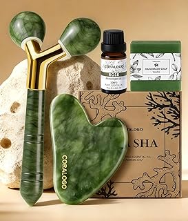 Coralogo Jade Gua Sha Herramientas faciales –...