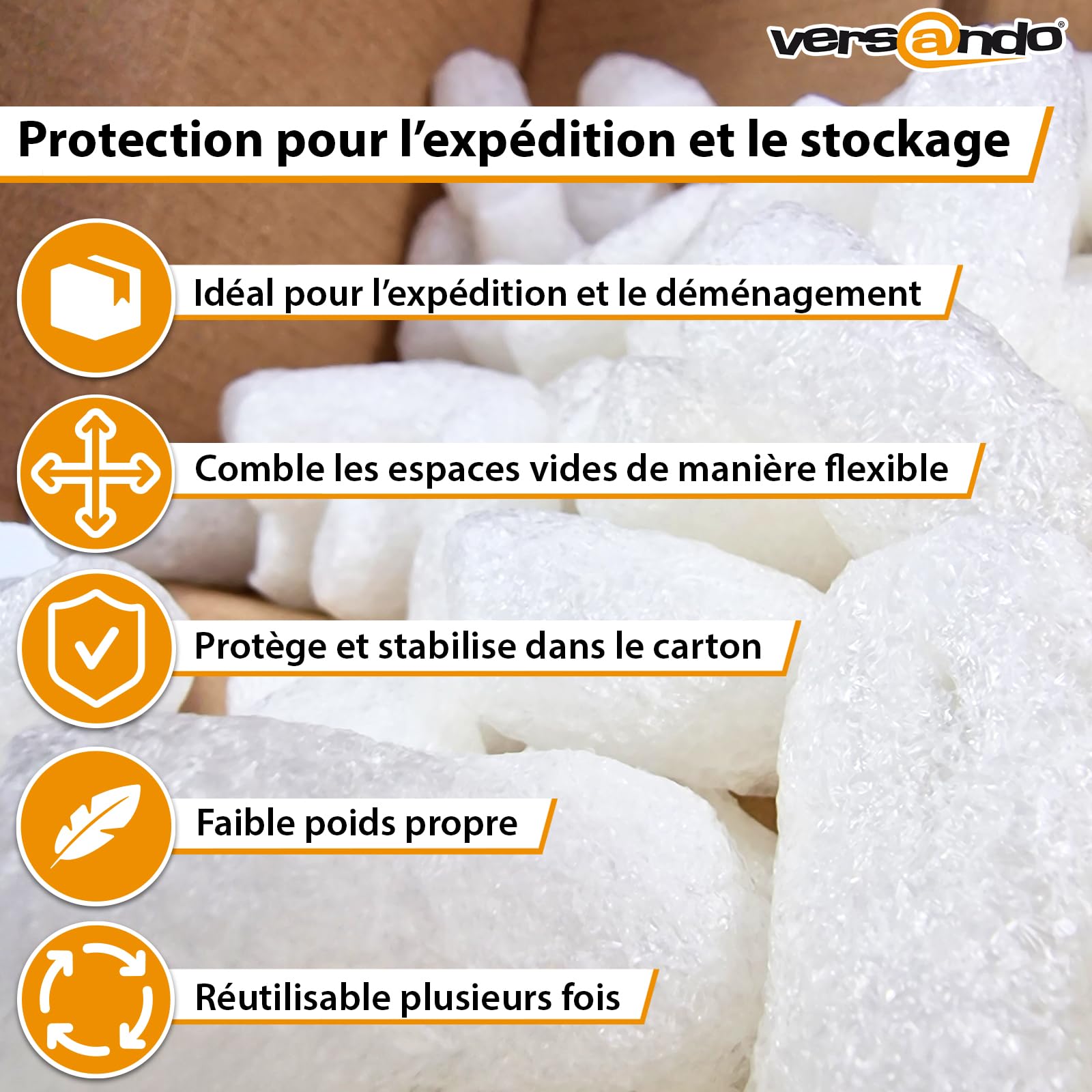 versando 200l chips d'emballage et chips de calage - maïs biodégradable