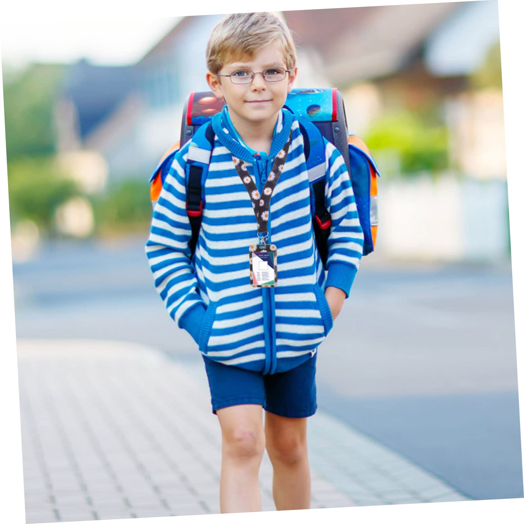 SHINEOFI 5sets Portacarte Id Con Cordino e Finestra Trasparente Per Badge Per Ufficio Scuola e Eventi Design Creativo e Pratico Per Uso Quotidiano