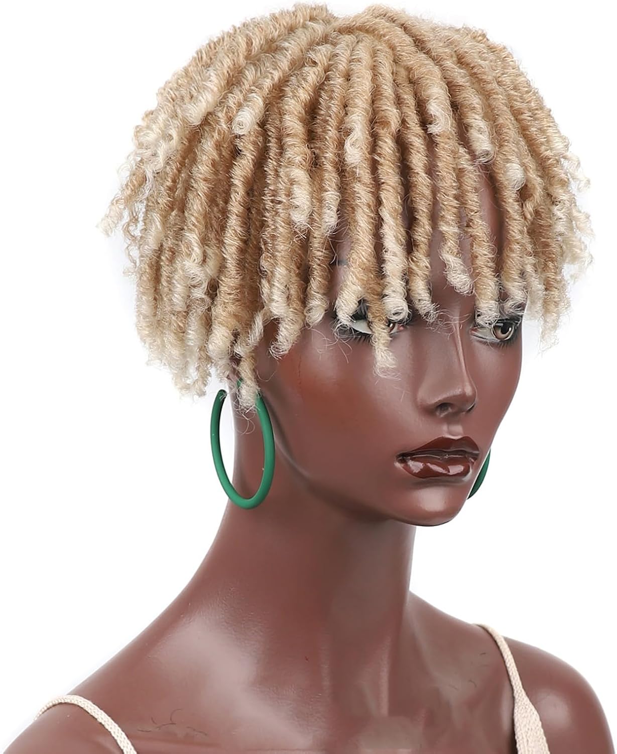 Dreadlock Hair Topper Wig with Clip in Braided Hair Half Wigs Short Synthetic Dreadlocks Hair Pieces Afro Hair for Women and Men Topper wiglets hairpieces for thinning Hair MGREN#