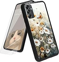 Vista 157 de Funda para Samsung Galaxy A12 5G con protector de pantalla, parte trasera de vidrio templado + TPU de silicona suave que absorbe los golpes
