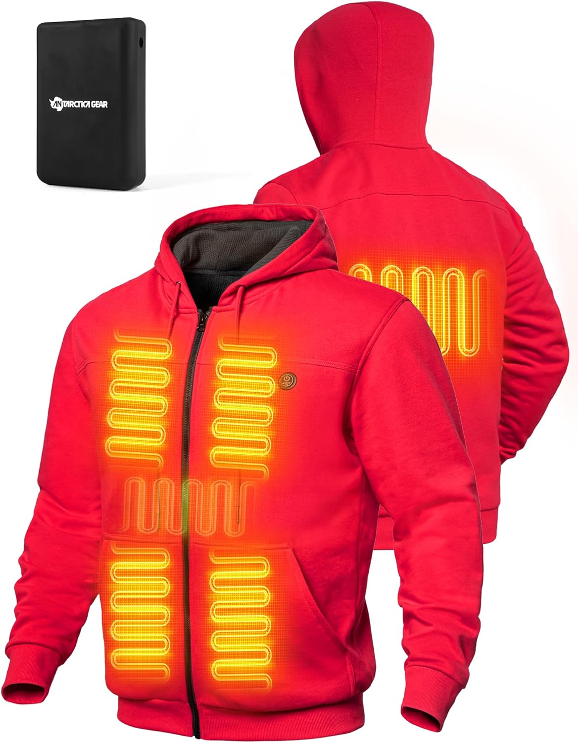 Heated Hoodie Sweater for Men Women ,with 12V 150000mAh Battery Pack Fit Zip Hood Heat Sweatshirt Winter Jacket