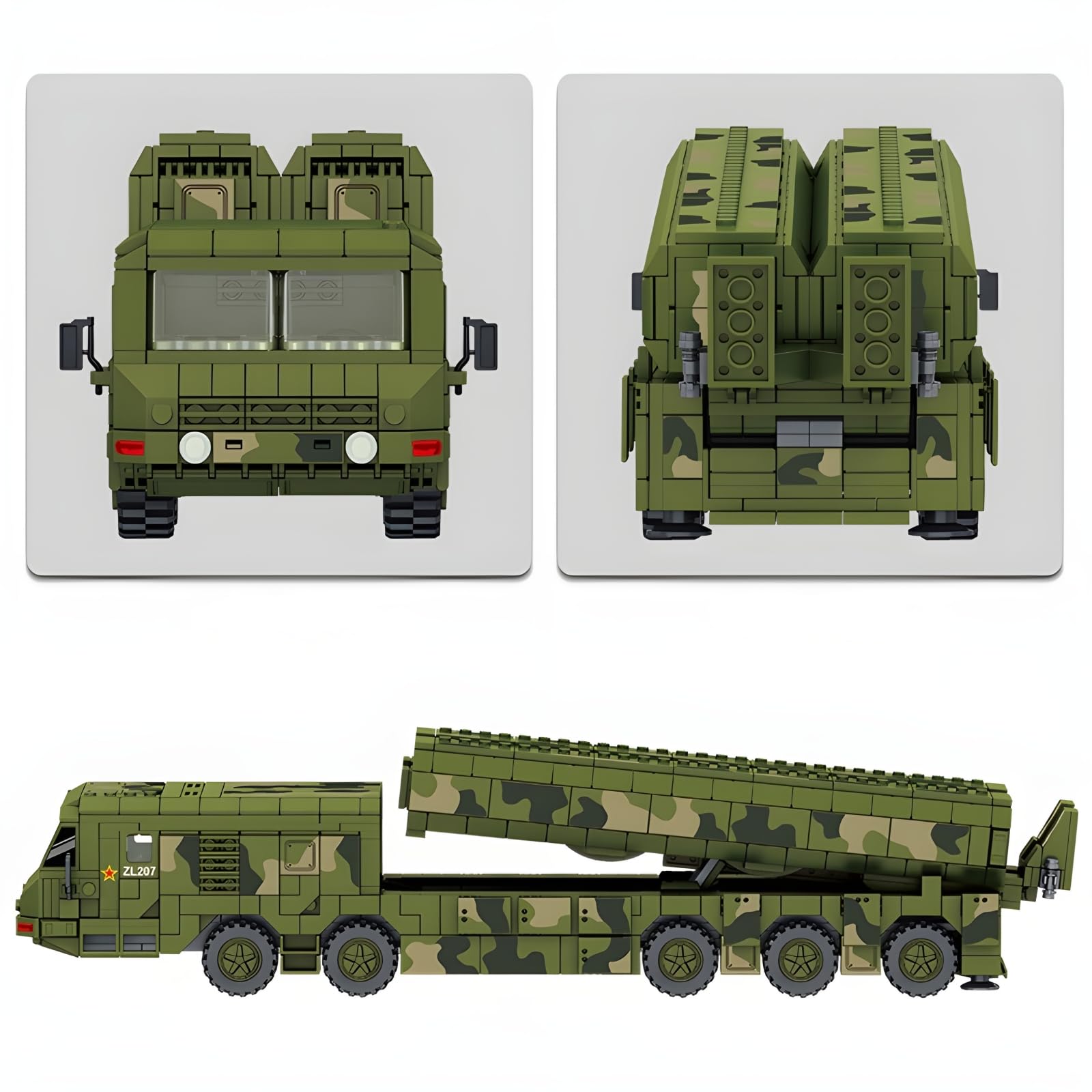 Technik Militär Panzer Klemmbausteine Set, 1336 Teile Panzerabwehr Rakete Fahrzeug Militär Bausteine, Panzer Klemmbaustiene Heim Büro Dekor Modell, Geschenk für Militärbegeisterte