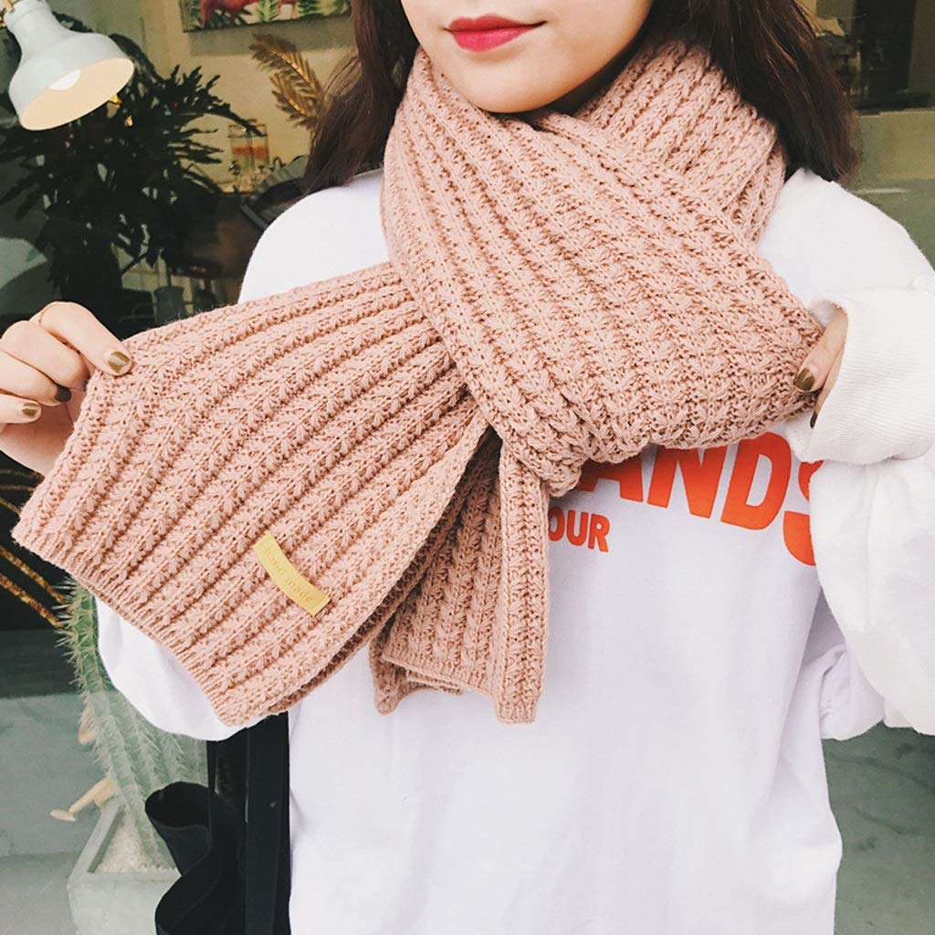 Schal Weiblicher Winter Koreanische Version des vielseitigen Dual-Use-Schülers Herbst und Winter Dicker, Warmer Strickschal aus Dicker Wolle Winterschal (Farbe: A)