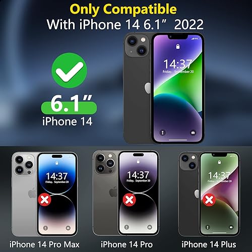 Miniatura 2 de SPIDERCASE Funda para iPhone 14/iPhone 15, protección contra caídas de grado militar de 15 pies, antideslizante, paquete de 2 protectores de