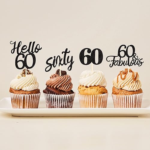 Miniatura 13 de 24 piezas de decoraciones oficiales para cupcakes de cumpleaños número 13 Hello 13 Thirteen Cupcake Picks 13th Birthday Cake Decor Supplies Black