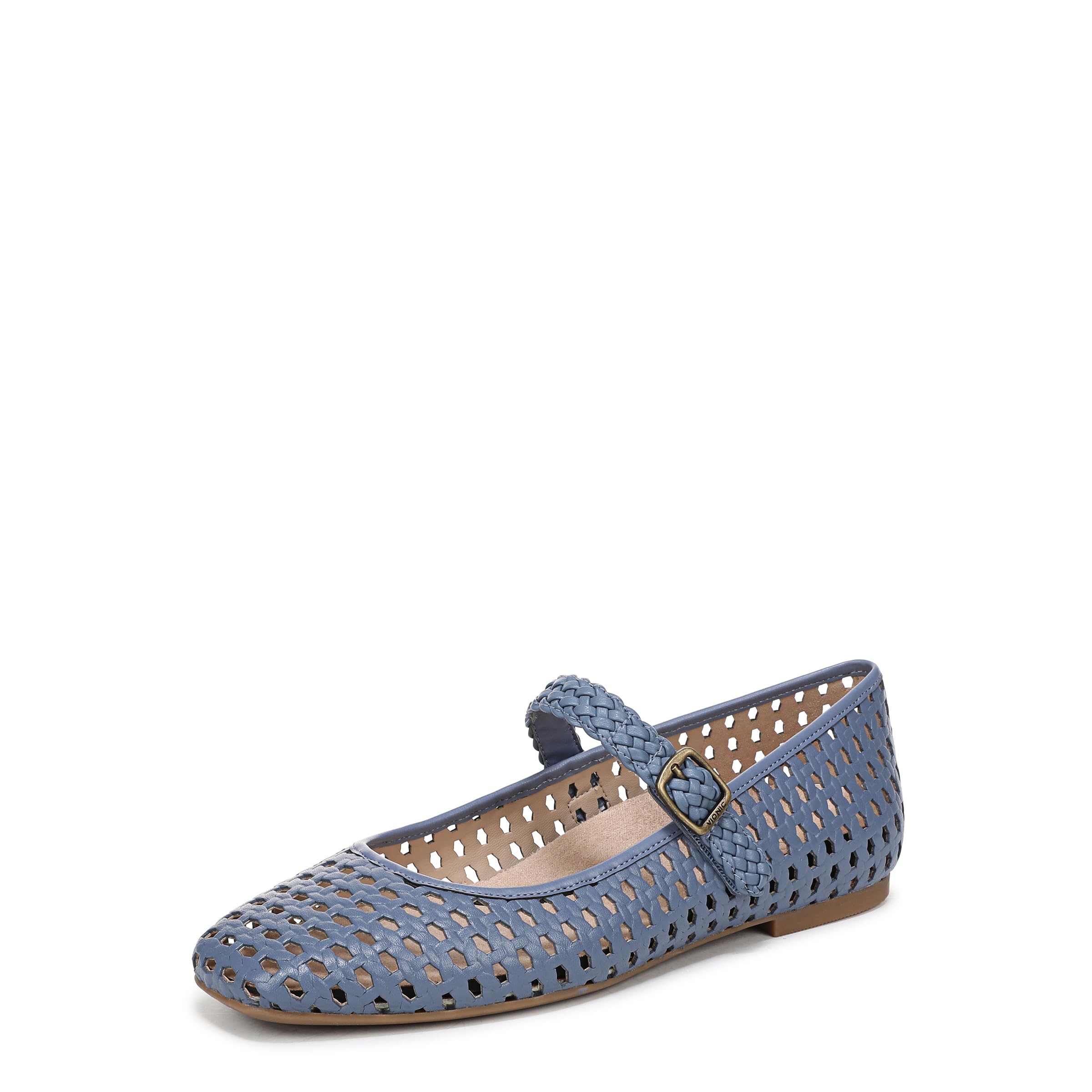 Vionic Women's Blue Alameda Woven Mary Jane In Size 5.5