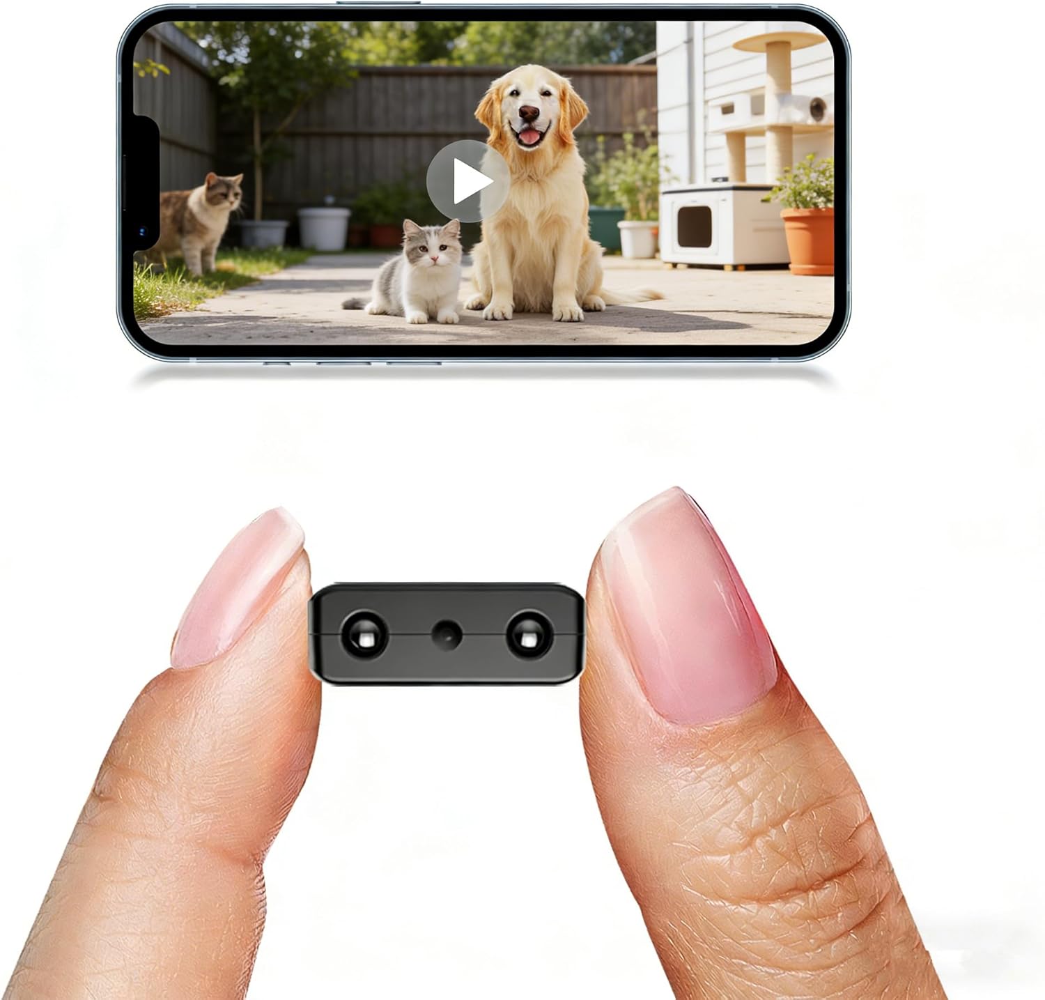 Smallest Spy Camera,Hidden Camera Wireless WiFi Home Security HD Mini Camera with 64G Memory Card, Night Vision and Motion Detection Cloud Storage Nanny Cam - for Home, Office and Car