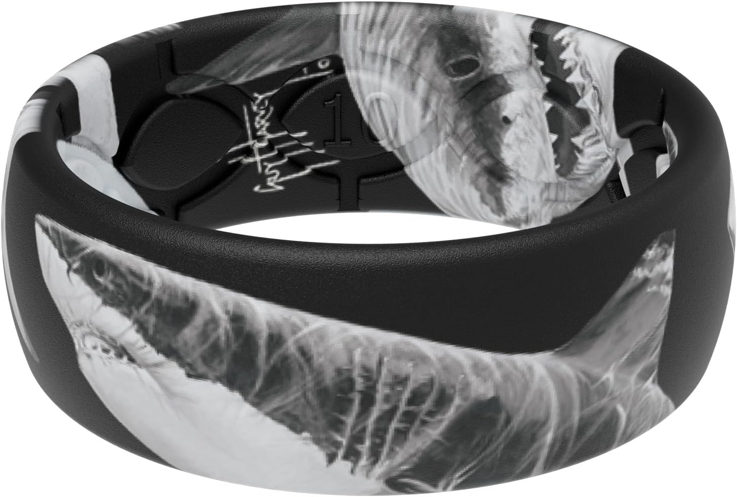 Groove Life Guy Harvey Silicone Ring – Breathable Rubber Wedding Band for Men & Women, Unique Fishing & Ocean Design, Comfortable, Durable, Flexible Fit for Work, Gym, Outdoors