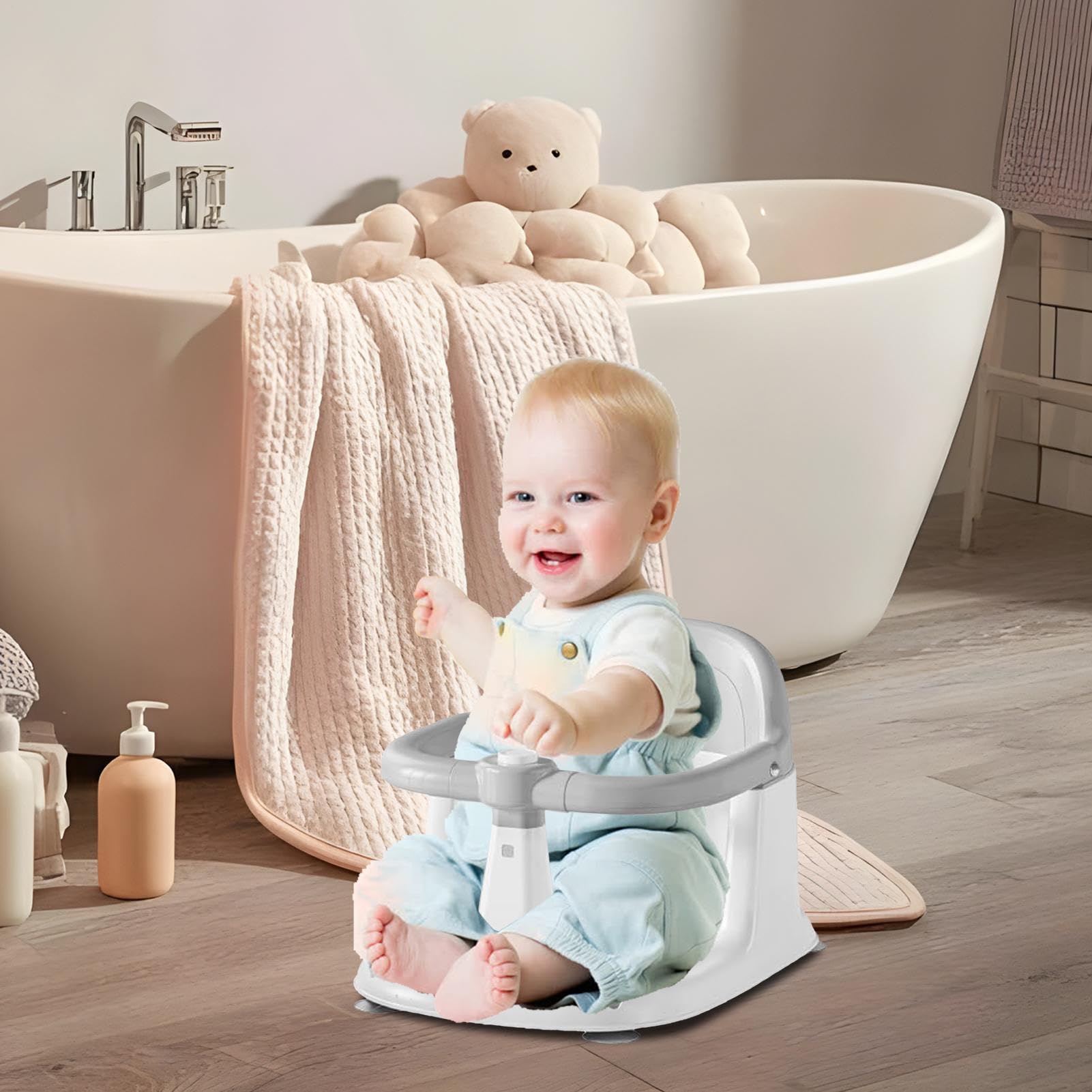 Sedia da Bagno per Bambini Supporto Antiscivolo con Ventose per il Bagnetto | Sedia da bagno Casa, viaggio, pavimento, bambini, neogenitori, babysitter, famiglie attente alla sicurezza