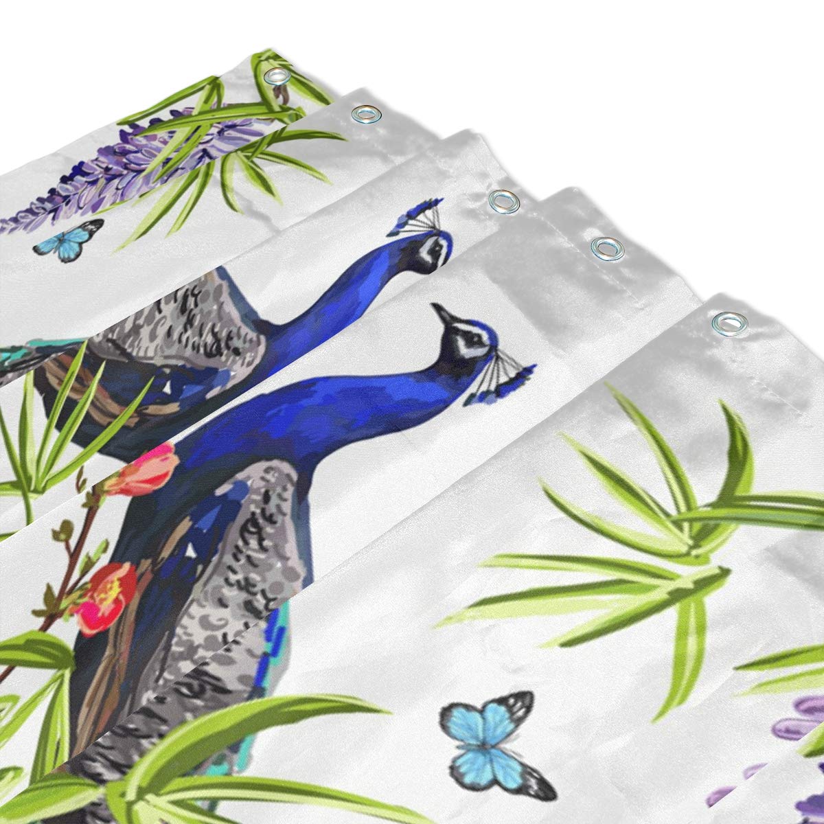 Mugod Duschvorhang Pfau-Design – Wasserdicht, 150x180 Cm, Mit 12 Haken
