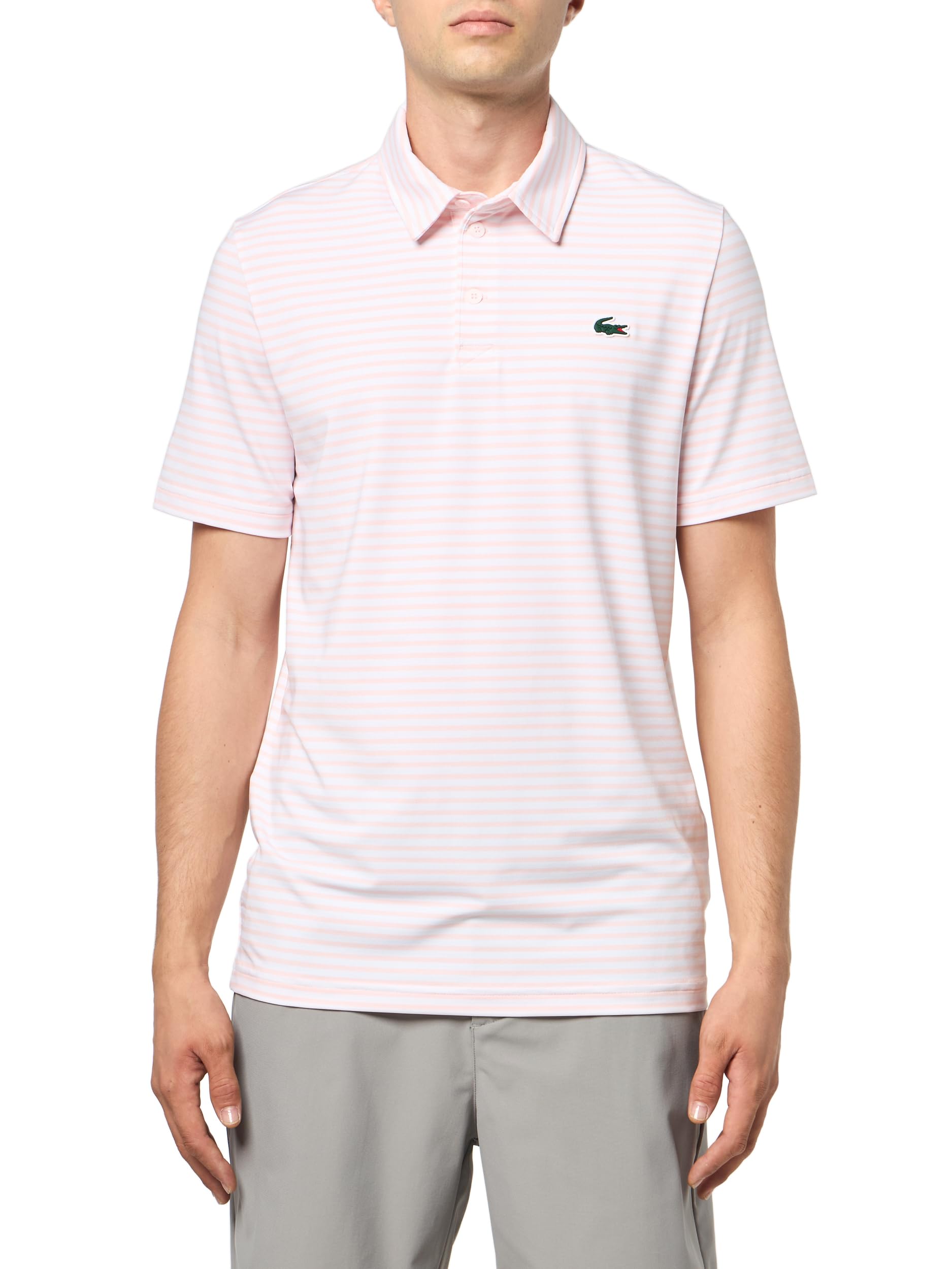 Men's Regular Fit UV Protect Collar Logo Golf Polo Shirt