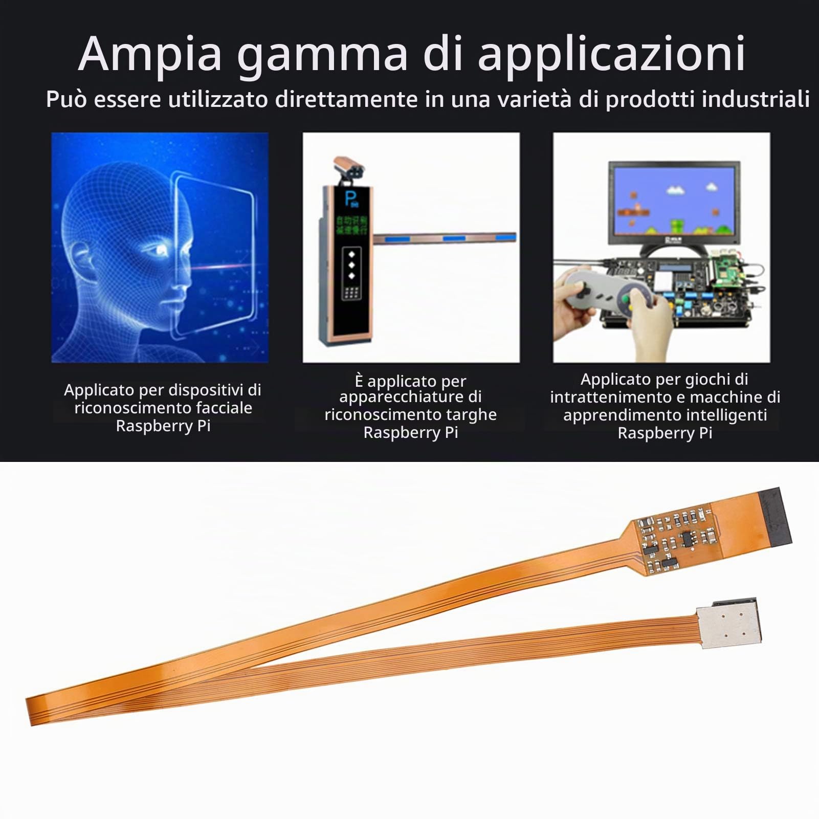 Walfront HBV-ZERO-V3.0 Modulo Videocamera HD 5MP Grandangolo 69,1° per ZERO, Cavo 30 cm/11,8 Pollici, Risoluzione Video 1080P