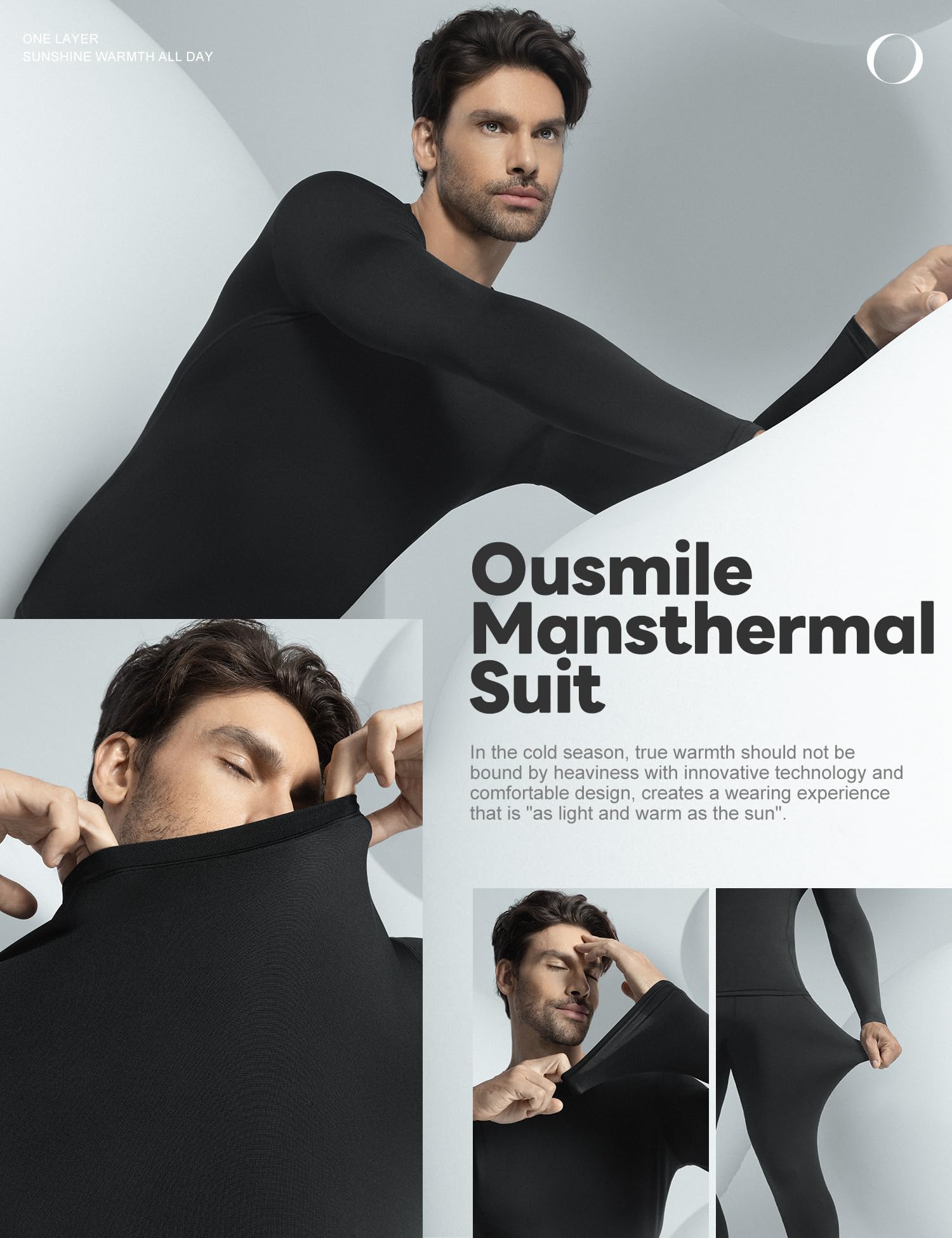 Thermal Underwear for Men Long Johns with Fleece Lined Base Layer Set for Cold Weather Top Bottom