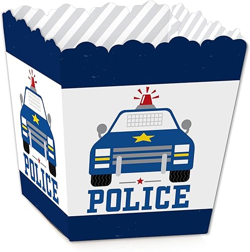 Big Dot of Happiness Calling All Units  Caja de regalo de policía  Mini cajas de regalo para fiesta de cumpleaños de policía o baby shower  Juego de